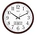 HITO Silent Wall Clock Non Ticking 15 inch Date Day Indoor Temp Excellent Accurate Sweep Movement Glass Cover, Decorative for Kitchen, Living Room, Bedroom, Office, Classroom (15 inches, Wood+ LCD)