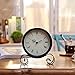 Classic Retro Clock, Vintage Iron Desk Clock Decorative Kitchen Table Clock European Style Vintage Silent Desk Table Clock Non Ticking Quartz Movement Battery Operated, Easy to Read (Classic)
