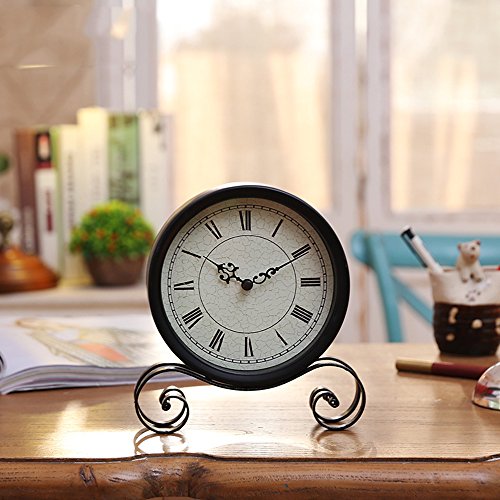 Classic Retro Clock, Vintage Iron Desk Clock Decorative Kitchen Table