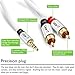 3.5mm to RCA Cable, GearIT Pro Series 50 Feet Premium Gold Plated 3.5mm to RCA Audio Stereo Cable for Headphones, Home System, Car Stereo, iPods, iPhones, MP3 Players and More - White