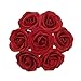 Jing-Rise 50PCS Fake Roses Real Looking Artificial Flowers For DIY Wedding Bouquets Centerpieces Baby Shower Party Home Office Shop Hotel Supermarket Decorations (Dark Red)