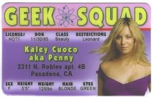 Amazon Com Kaley Cuoco Penny Big Bang Theory Fun Fake Id License Toys Amp Games