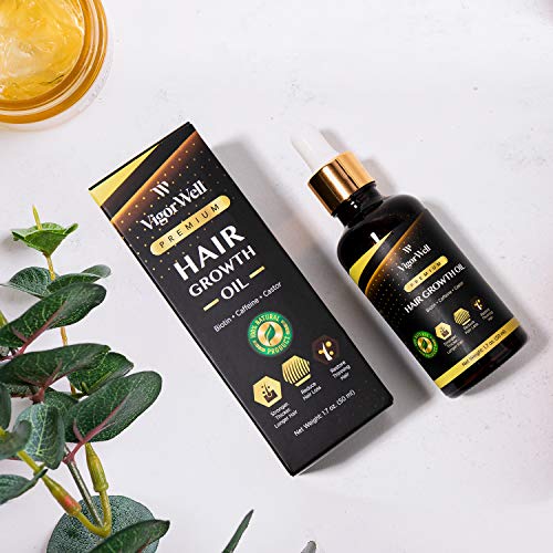 Hair Growth Oil Natural with Caffeine, Biotin and Castor 2 Pack Hair Growth Oil for Stronger