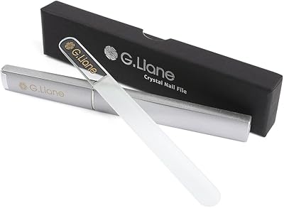 G.Liane Crystal Glass Nail File Set with Case Dual-Sided Etched File