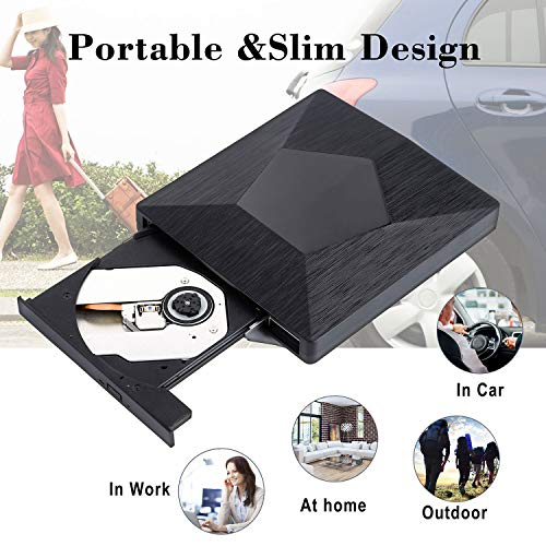 External CD Drive, Proslife USB 3.0 DVD Player, High Speed Data Transfer for Laptop/Desktop/XP/Vista/Win7/8/10/Mac, OS