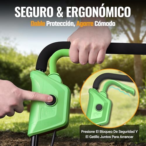 X Motoazada Eléctrica a Batería 40V con 2×4,0Ah, Cultivador de Jardín Inalámbrico, Ancho de Trabajo 30 cm, Profundidad 20 cm, Ruedas Ajustables, Mango Plegable