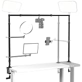 EMART Overhead Camera Mount Rig, Desk Mount &amp; Adjustable Height/Width with Phone Holder, Max Load 26.5lbs, Compatible with DSLR, Smartphones &amp; Webcams for Top Shot, Video, Vlog, Studio Photography