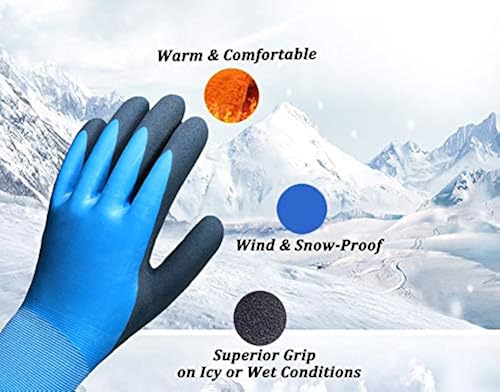 Waterproof Thermal Winter Work Gloves Pack, Double Coating