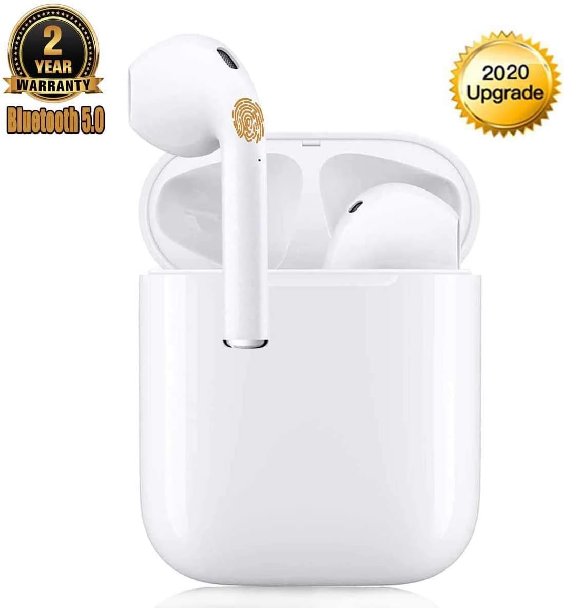 Bluetooth 5.0 Wireless Earbuds Headsets Bluetooth Headphones 【24Hrs Charging Case】 3D Stereo IPX5 Waterproof Pop-ups Auto Pairing Fast Charging for Earphone Samsung/iOS/Android/Huawei Sport Earbuds