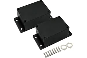 LMioEtool Junction Box Waterproof Dustproof IP65 ABS Plastic Universal Electric Project Enclosure Black with Fixed Ear 3.94" 