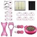 WJood 9 Piece Set Eye Makeup Set,Eyebrow Stencils,Eyeliner Stamp Guide Template,Eyelash Extensions Applicator Helper Tool,Eyeshadow Stencils Shape,Hairpin,Eyelid Shadow Sticker,Mirror