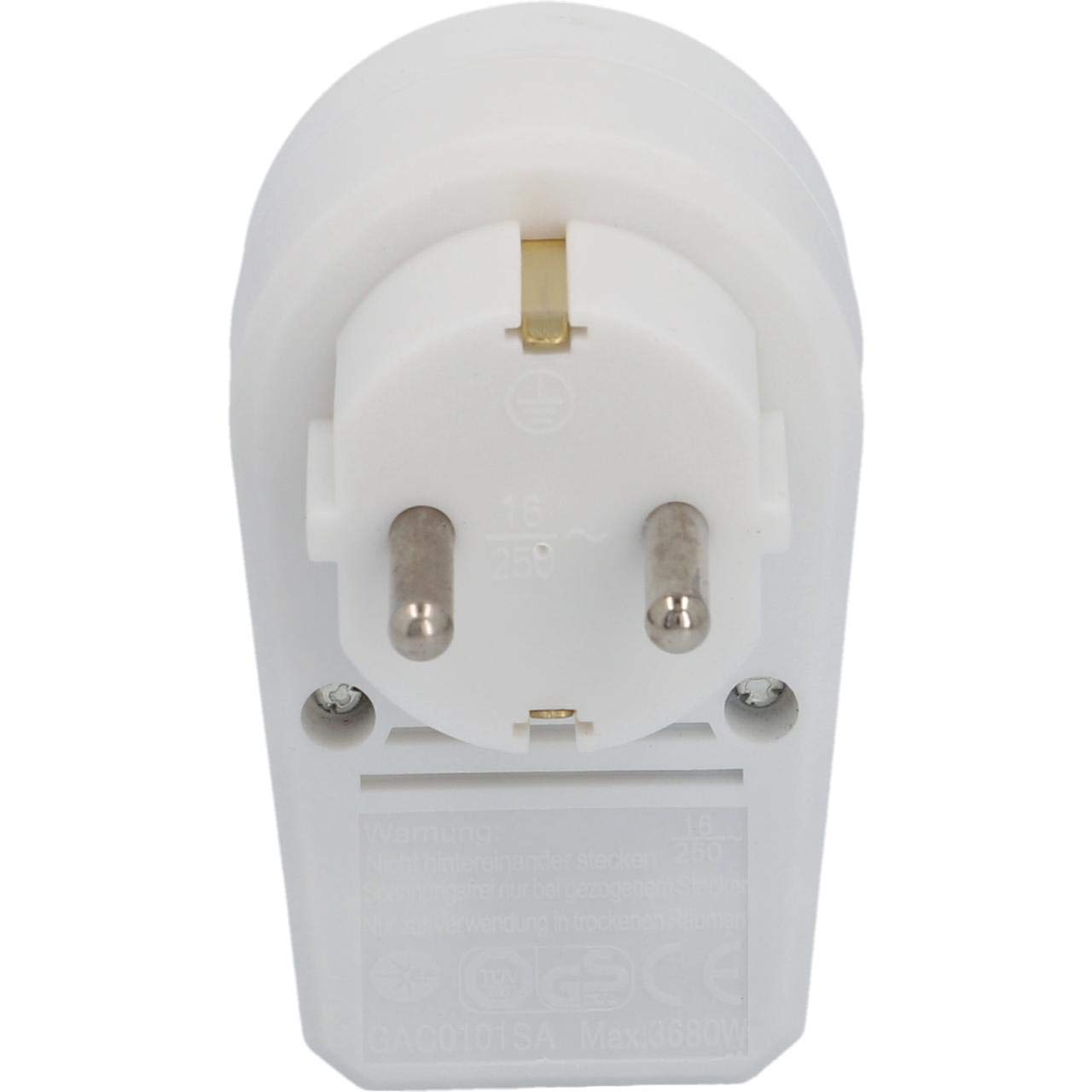 UNITEC Schuko-Zwischensteckdose mit weißem Schalter 4