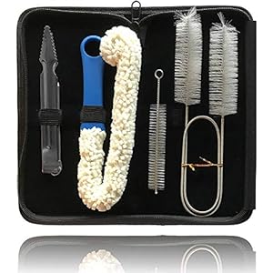 Sunglow Shisha Reinigungsset | Reinigung der Wasserpfeife | Für Bowl Ventile Schlauch | Bürste und Kohlezange inklusive Etui