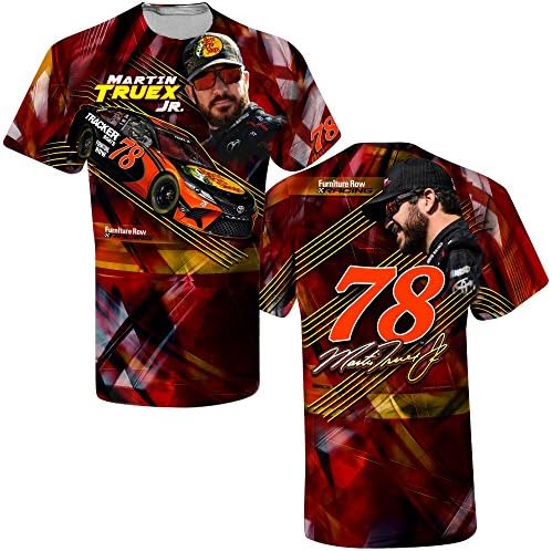SMI Properties Youth Martin Truex Jr 2018 Bass Pro Shops Sublimated Prism NASCAR T-Shirt (Youth XLarge)