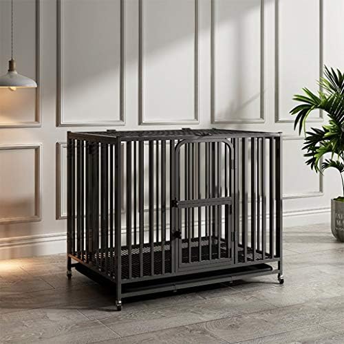 ペット用品 トイレラブラドールゴールデンレトリバーのペットケージ犬のフェンス屋内金属犬ケージ折り畳み式ミディアムクレート 犬小屋 ケージ Color Black Size 91 5 58 5 85 5cm Creare Cld Jp