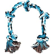 BLUEISLAND Dog Rope Toys for Aggressive Chewers Tough Rope Chew Toys for Large and Medium Dog 3 Feet 5 Knots Indestructible Cotton Rope for Large Breed Dog Tug of War Dog Toy Teeth Cleaning (XL)