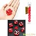 Bescon Mini Translucent Polyhedral RPG Dice Set 10MM, Small RPG Role Playing Game Dice Set D4-D20 in Tube, Transparent Red