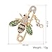 YOQUCOL Cute Honeybee Bee Brooch Pin Cubic Zirconia CZ Crystal Enamel Golden Tone for Women