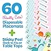 Magical Design Disposable Baby Placemats Used as Topper for Table That Stick Like Food Feeding Mats and Cover Eating Place When Outdoor with Toddlers or Clean Child Changing Mat for Floor (Set of 60)