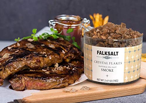 FALKSALT Smoked Sea Salt Flakes - Comparable to Maldon - Finishing Mediterranean Sea Salt Flakes for Meat, Poultry, Seafood, Pasta, Veggies, Sweets, & Cocktails [2.47oz - 5 Flavors Available] - Thumbnail 6
