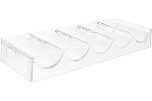 Beavorty Portable 100-chip Acrylic Poker Chip Tray Chip Case for Home and Tournament Use