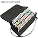 Niutop 80 Slots Marker Pen Case Markers Carrying Bag Holder for Alcohol Marker and Art Sketch Marker, Permanent Paint Marker, Dry Erase Marker, Repair Marker Pen, Color Highlighter (80 Black)