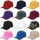 ZH Plain Adjustable Baseball Cap - Lot of 12 Unisex Blank Design Caps