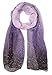 V28 Womens Floral & Graphic Print 100% Silk Great Nature Pattern Scarf (Petaled-Purple)
