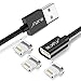 RAXFLY Compatible Fit iPhone Xs Max X XR Charging Cable with 3 Magnetic Connector 3.3 FT Nylon Braided Replacement for iPhone 8 7 6 6S Plus