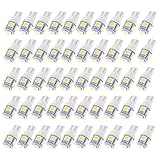 uxcell 50PCS Car T10 2825 5 White SMD 5050 LED Car Wedge Side Light internal