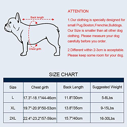 Moolecole Zip-up Hoodie Pet Costume Dog Hoodies Clothes Outfit Funny Pet Hooded Apperal for French Bulldog and Pug Dark Blue L