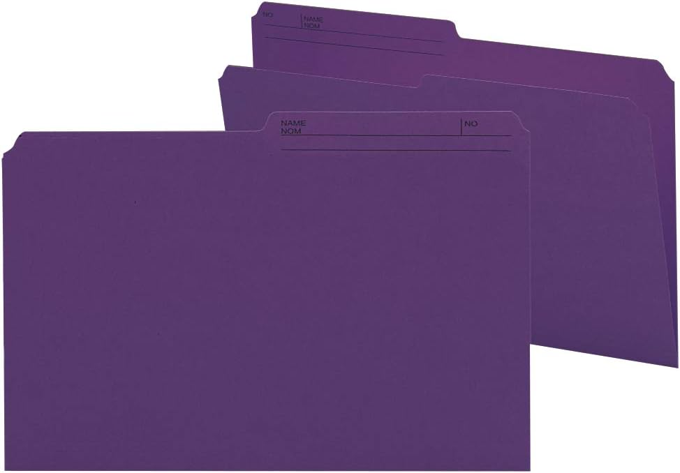 Smead Reversible File Folder, 1/2-Cut Tab, Legal Size, Black, 100 per Box (15364) : Office Products