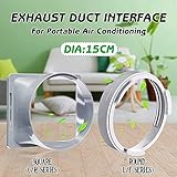 bromrefulgenc Window Connector,5.9inch Dia Exhaust Duct Interface L/F C/H Series for Portable Air Conditioner - Exhaust Duct Interface Square (C/H Series)
