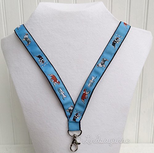 Australian Shepherd Dog Breed Neck Lanyard for ID or Keys - Blue