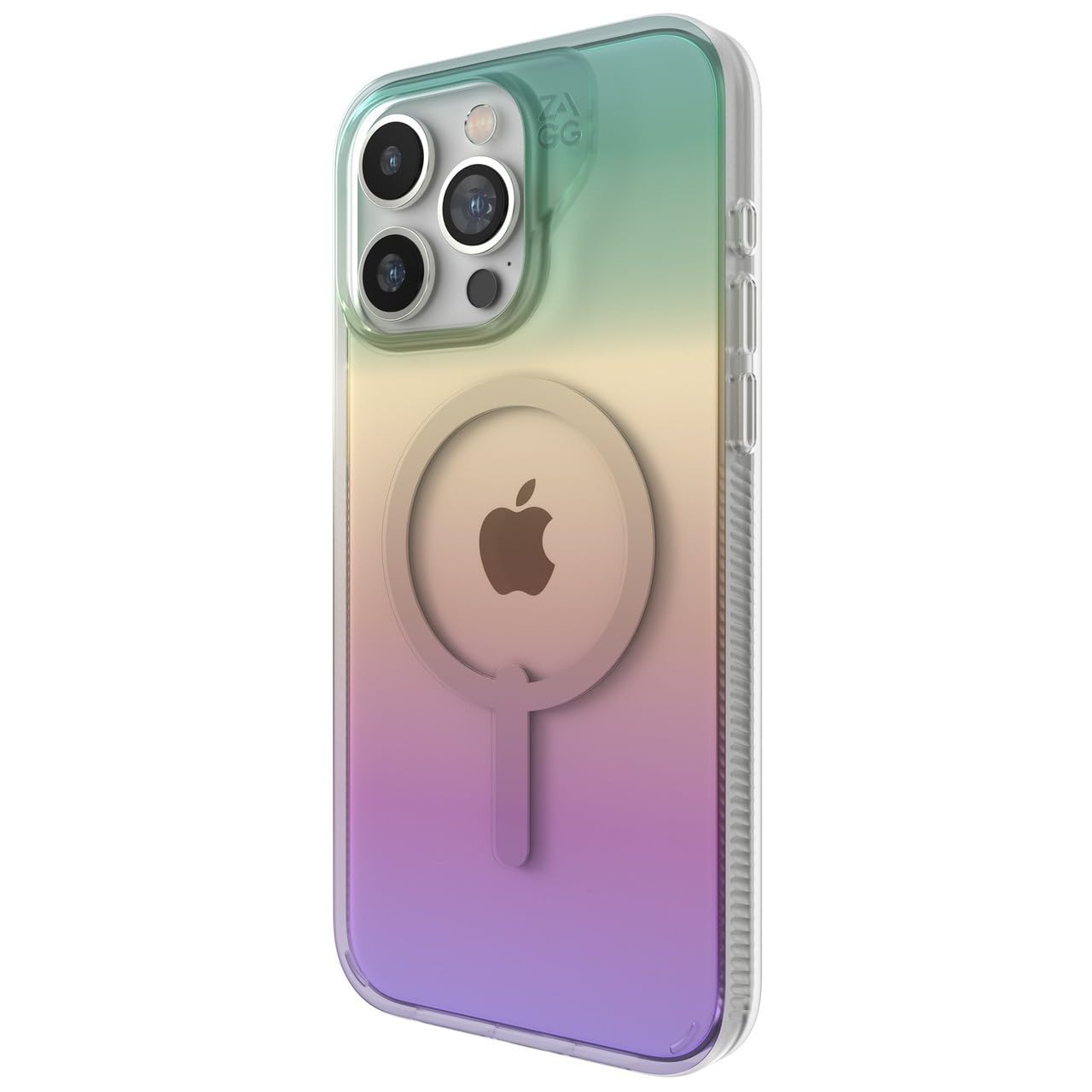 ZAGG Milan Snap Graphene-Reinforced Case for iPhone 15 Pro [6.1-Inch], MagSafe Compatible, Anti-Yellowing, Shockproof Phone Back Cover (Iridescent)