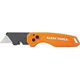 Klein Tools 44302 Folding FLICKBLADE Utility Knife with Side Release Button, Compact, Dual Locking Positions for Versatile Cu