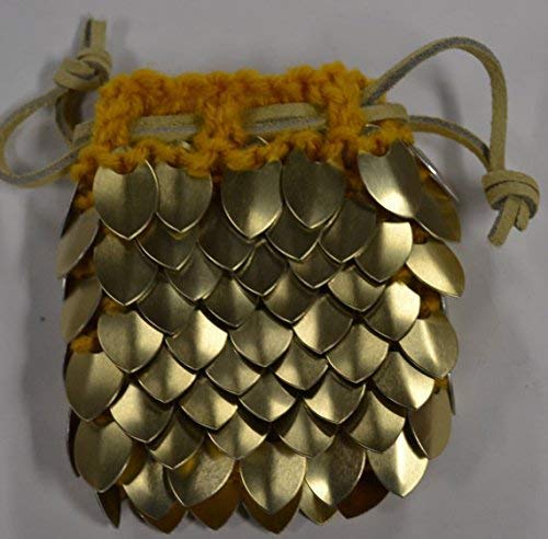 Dice Bag in Knitted Scale Armor - Dragon Hoard