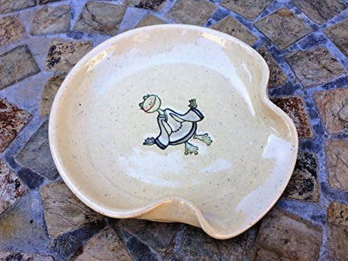 Ceramic Spoon Rest with Zen Frog