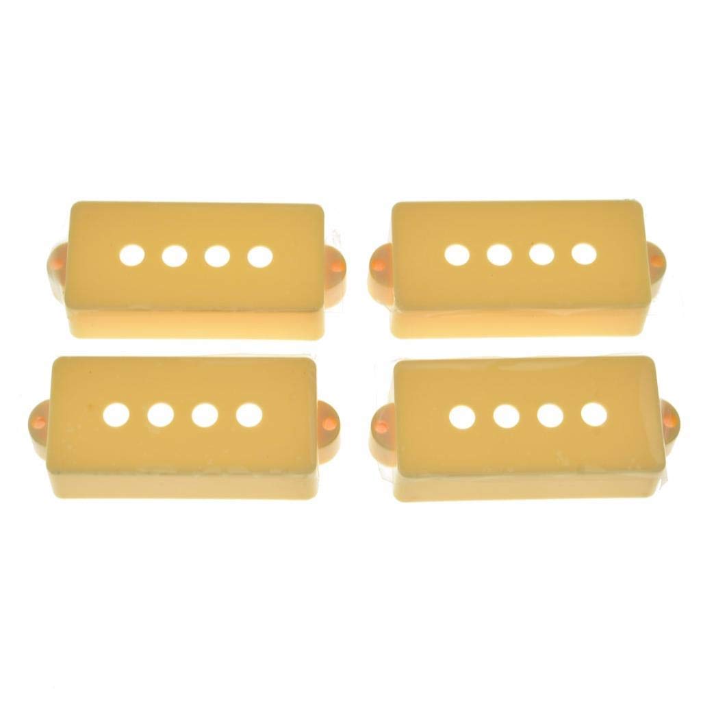 Dopro 4-Pack P Bass Pickup Covers 4 String Bass Pickup Covers for Precision Bass P Bass Cream