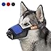 Soft Dog Muzzle Cover with Dogs Hook & Loop for Small,Medium and Large Dogs, Anti Biting and Chewing, Adjustable, Breathable(M,Blue)