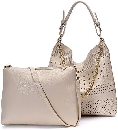 Big Sale Women Leather Totes Hollow Handbags Cross body Shoulder Bag With Cosmetic Pouch