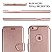 LUPA iPhone 6S Wallet Case, iPhone 6 Wallet Case, Durable and Slim, Lightweight with Classic Design & Ultra-Strong Magnetic Closure, Faux Leather, Rose Gold, Apple 6/6s (4.7 in)