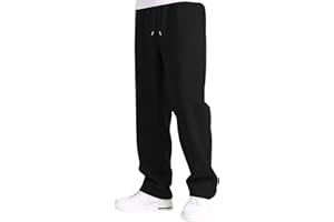 ZHUER Boy's Baggy Sweatpants Casual Cozy Fleece Pants Winter Elastic Waist Straight Leg Open Bottom Sweatpant Athletic Pants
