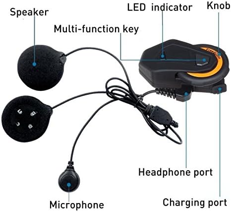 FreedConn T-Max Pro V5.0 Motorcycle Helmet Bluetooth Intercom Headset Communication Systems Kit with DSP/CVC Noise Cancellation - Image 4