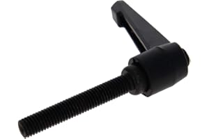 Othmro 1Pcs Clamping Lever Handle M10 Thread Push Button Ratchet Lever, Aluminum Alloy Adjustable Push Button Locking Handle with Male Threaded Stud M10*60mm Black
