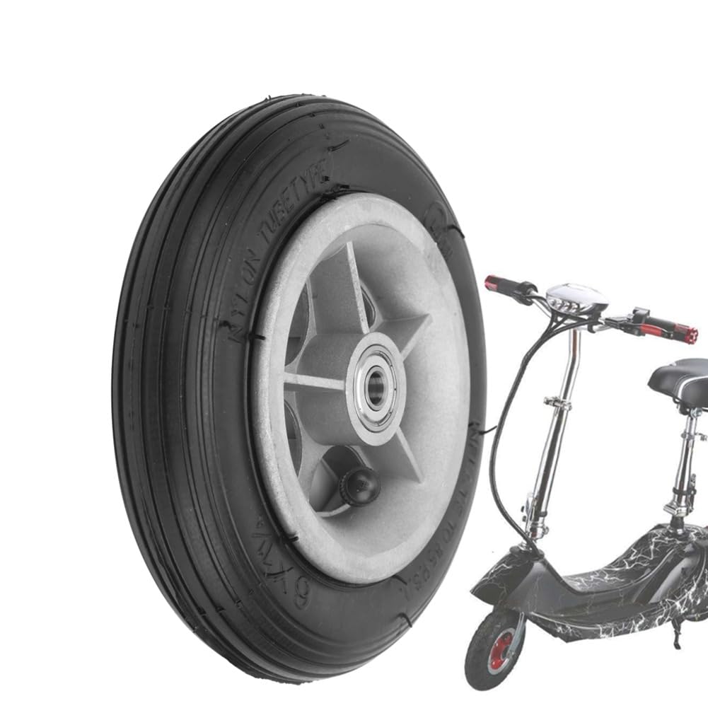 RiToEasysports 6x1 1/4 6in Rubber Wheel Non‑skid Anti-shock Good Sealing Electric Scooter Inflation Tyre Cycling Equipment Electric Scooter Electric Scooter