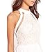 Dreaweet Women's Mesh Vintage Floral Lace Swing Halter Neck Sleeveless Skater Dress White Small