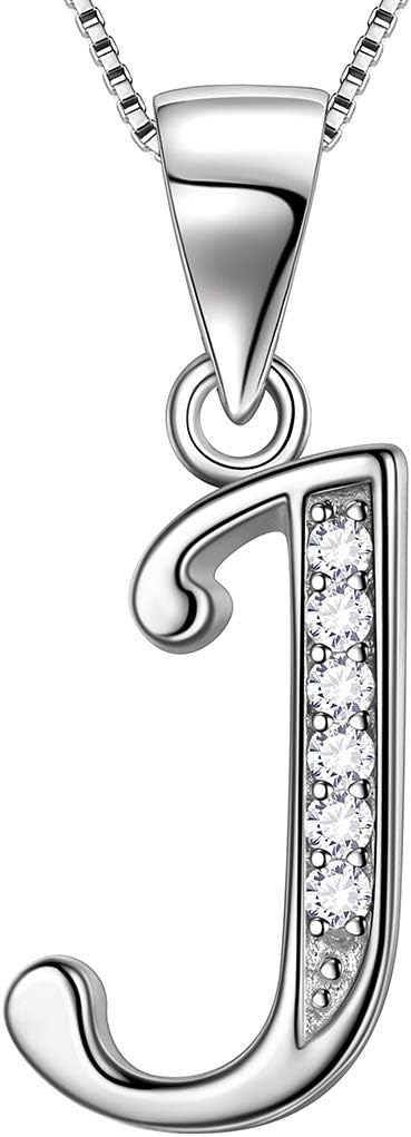 Aurora Tears26 Letters Necklace/Stud Earrings 925 Sterling Sliver Initial A-Z Alphabet Pendant/Earring with Cubic Zirconia Jewellery Gifts for Women
