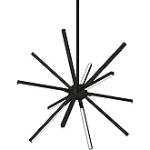 Kuzco Lighting Sirius Minor 20" Chandelier | Black Finish | White Acrylic Diffuser | Modern LED Linear Chandelier Light Fixtu