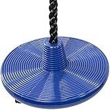 Squirrel Products Heavy Duty Plastic Tree Swing - Disc Rope Swing with Leg Protectors - Additions & Replacements - Outdoor Play Equipment - Blue